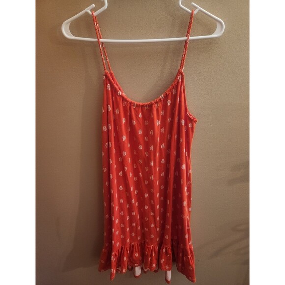 Boden Sophia Jersey Sundress Red Pattern Leafy Ruffled Hem Size 14 Regular - Picture 5 of 5